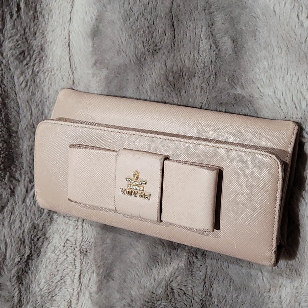 PRADA Saffiano Metal Ribbon Long Wallet beige - Picture 14 of 16